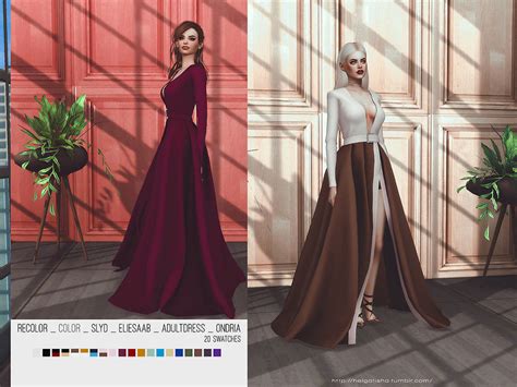 The Sims Resource Recolor Slyd Eliesaab Adultdress Ondria Color