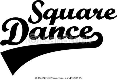 Square Dance Retro Word Canstock