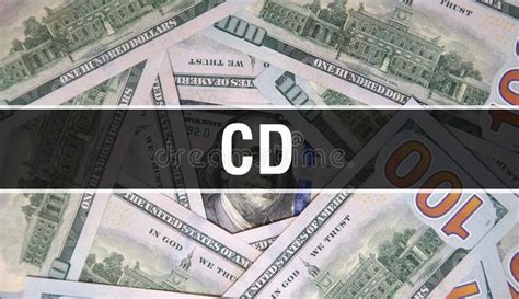 CD Text Concept Closeup American Dollars Cash Money D Rendering CD At Dollar Banknote Stock