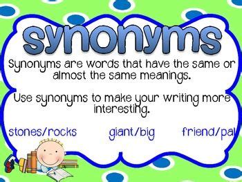 Synonyms & Antonyms Posters - Blue & Green Theme | Synonyms and antonyms, Synonym posters, Antonyms