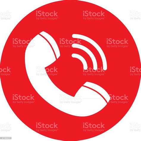 Red Call Icon Stock Illustration Download Image Now Telephone Icon