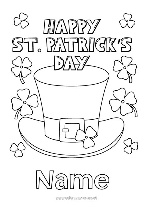coloring page no 1113 clover ireland saint patrick s day