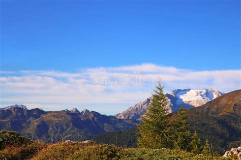 Dolomites Landscape Italian Alps Summer Time Nature Stock Image