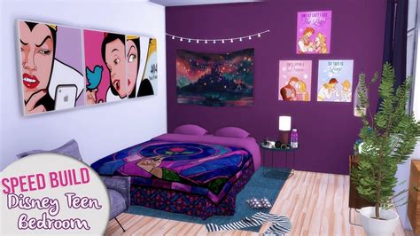 Disney Inspired Teen Bedroom Cc Links The Sims 4 Speed Build Youtube
