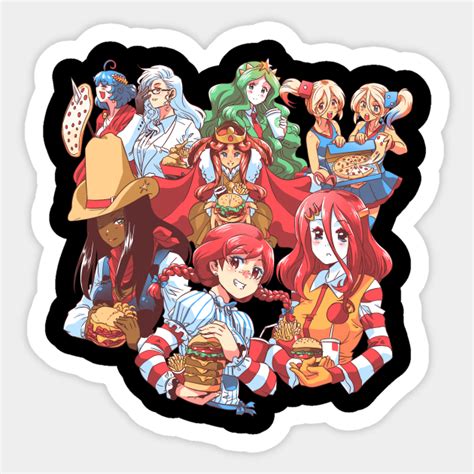 Fast Food Waifus Fast Food Sticker Teepublic