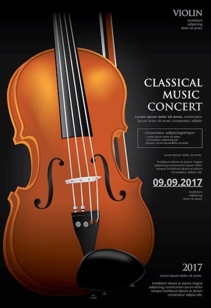 El Concepto De Música Clásica Violín Ilustración Vectorial Vector Premium