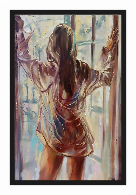 Hk Prints Hot And Beautiful Lady Painting With Frame 14x20 Inch Wood