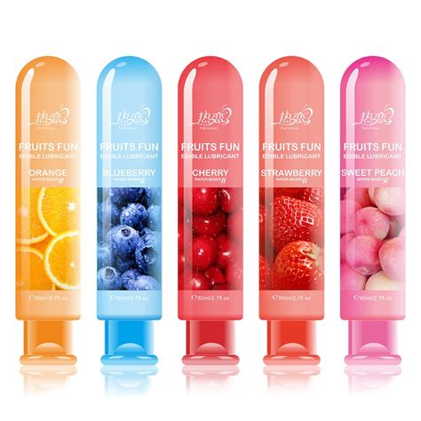 In Stock ML Peach Strawberry Blueberry Cherry Orange Edible Flavor Water Based Lubricant Sex