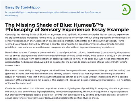The Missing Shade Of Blue Humes Philosophy Of Sensory Experience