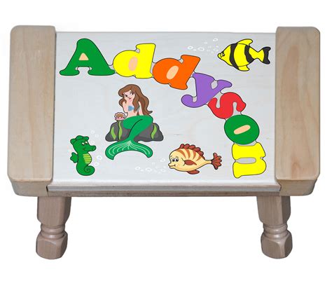 Holiday gifts for kids · free design services · your dream nursery Custom Name Mermaid Themed Puzzle Stool