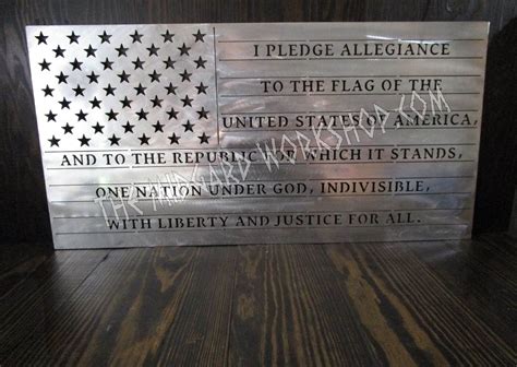 Metal American Flag Pledge Flag Pledge Of Allegiance Flag Etsy
