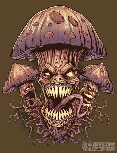 Evil Mushroom T Shirt Illustration Evil Art Mushroom Art Art