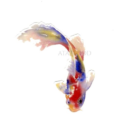 Koi Fish Watercolor Temporary Tattoo Watercolor Fish