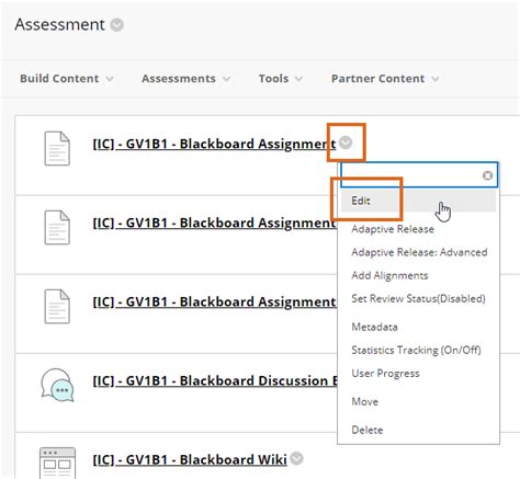 Edit Blackboard Assignment Blackboard Help For Staff University Of Reading