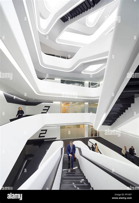 Central Atrium With Skylight And Projecting Balconies And