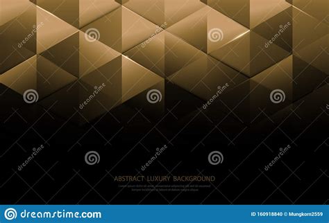 Abstract Gold Triangle Shapes And Luxury Pattern Background Stock