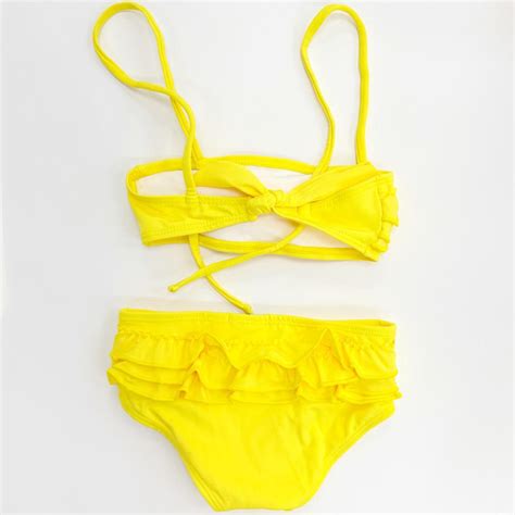 Bikini Ruffles Yellow Bk31293 At 6980 From Vila Kids