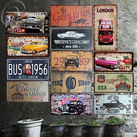 Route 66 Usa California Shabby Chic Metal Sign 1530 Vintage Car