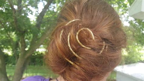 Spiral Hair Pin In Brass Or Stainless Etsy Hair Pins Brass Hair