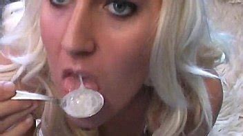 Girl Eats Her Own Cum From A Spoon Xnxx Com