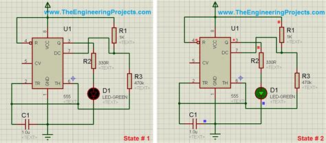 Led Flashing Project With 555 Timer In Proteus The Engineering Projects