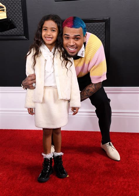 Chris Brown And His Daughter Royalty Pose In Matching Outfits In Cool Side By Side Photo