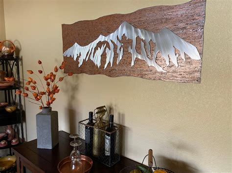 Mountain Range Metal Wall Art Colorado Mountains Kitchen Etsy