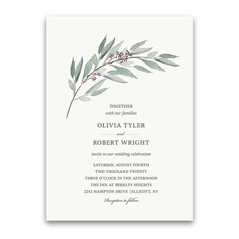 Create the perfect wedding invite with this watercolor eucalyptus greenery template. Greenery Wedding Invitation Set Greenery Wreath with Pale ...