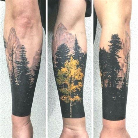 50 Tree Line Tattoo Konzept Ideas For Men Timberline Ink Design
