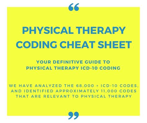 Get Your Physical Therapy Coding Cheat Sheet From In Touch Emr