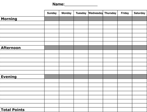 7 Best Images Of Blank Printable Chore Charts Free Blank Printable