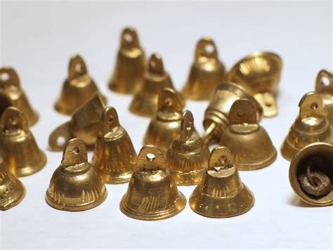 10 Assorted Indian Brass Miniature Temple Bells 34