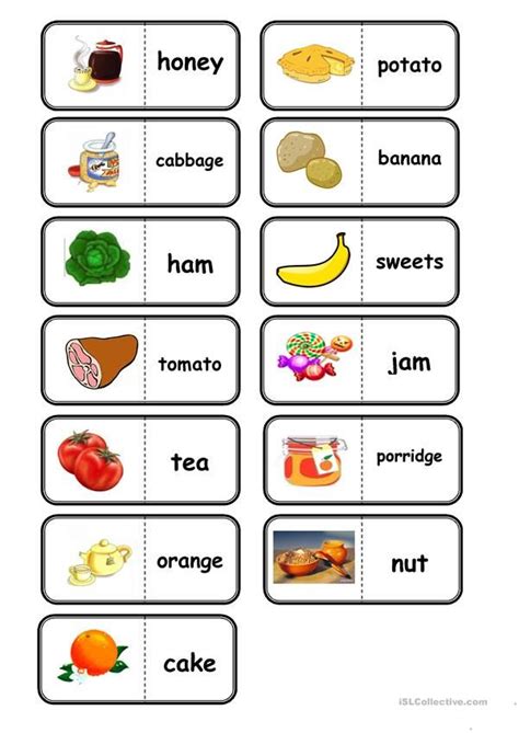 Food Domino English Esl Worksheets For Distance Learning And