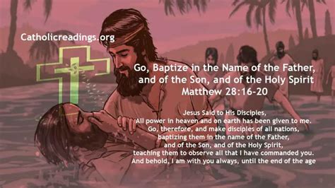 Go Baptize In The Name Of The Father The Son And The Holy Spirit
