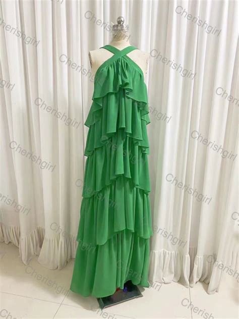 Gorgeous Halter Elastic Satin Floor Length Prom Dress With Layers For