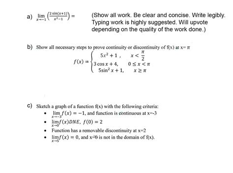 Solved Show All Necessary Steps To Prove Continuity Or