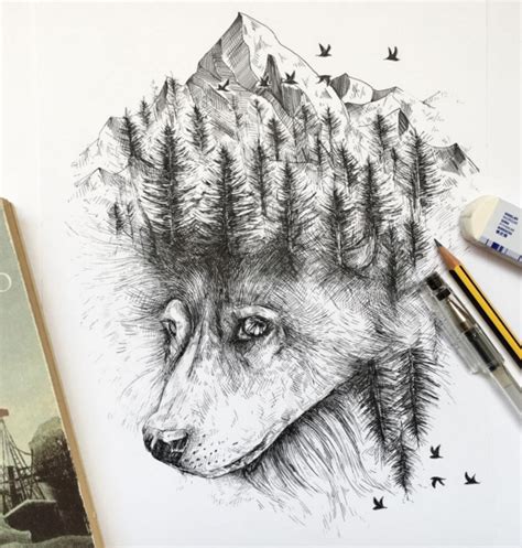 Awesome Sketches Pen Drawings By Alfred Basha 99inspiration