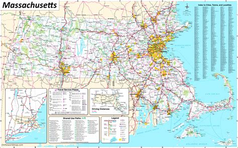 Large Detailed Map Of Massachusetts With Cities And Towns
