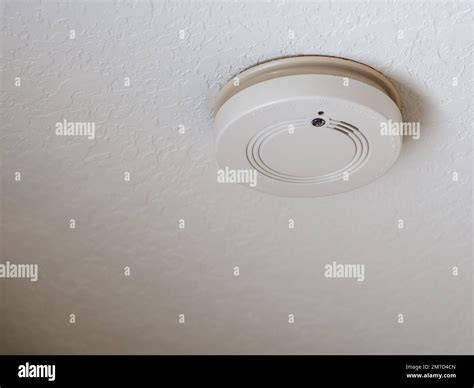 Residential Home Ceiling Smoke Detector Fire Alarm Stock Photo Alamy