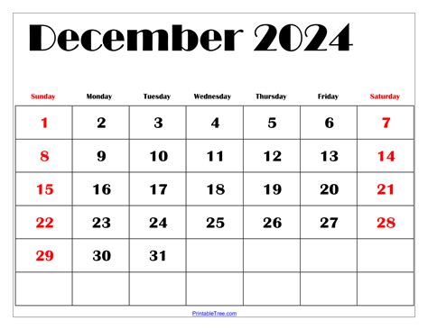 Dec 2024 Calendar Printable Free 1 - Blank Calendar 2024