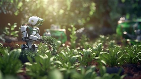 Premium Photo Smart Robotic Farmers Concept Robot Farmers Futuristic