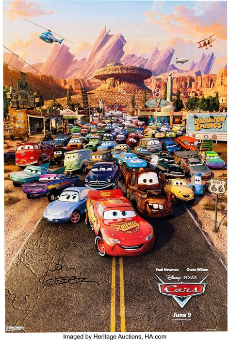 Cars Theatrical Poster Signed By John Lasseter Group Of Lot 96032