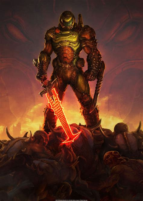 The DOOM Slayer Poster Picture Metal Print Paint By DOOM Displate