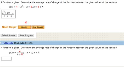 Imagine that you have to find the average of y=f(x). Solved: A Function Is Given. Determine The Average Rate Of ...