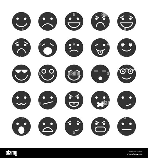 Smiley Faces Icons Set Of Emotions Stock Vector Image And Art Alamy