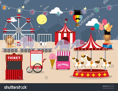 Fun Fair Vectorillustration 86847940 Shutterstock