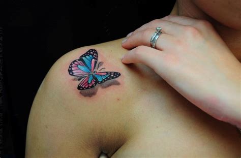 Colorful Butterfly Tattoo Butterfly Tattoo On Shoulder Butterfly Tattoos For Women Butterfly