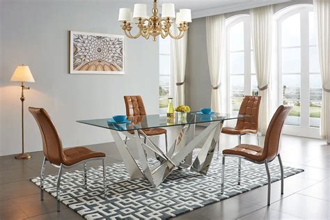 Here you'll find the most modern ideas for table setting! Exclusive Rectangular Glass Top Modern Dining Set San ...