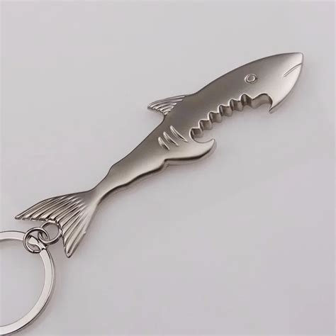 30pcs Cute Creative Shark Style Bottle Opener Keychain Openers