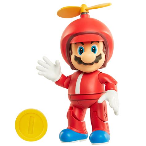World Of Nintendo Propeller Mario With Coin 4 Action Figure Action